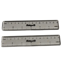 EC/2-T Pelikan Plastic Ruler 15cm 410108 Clear 2Pieces